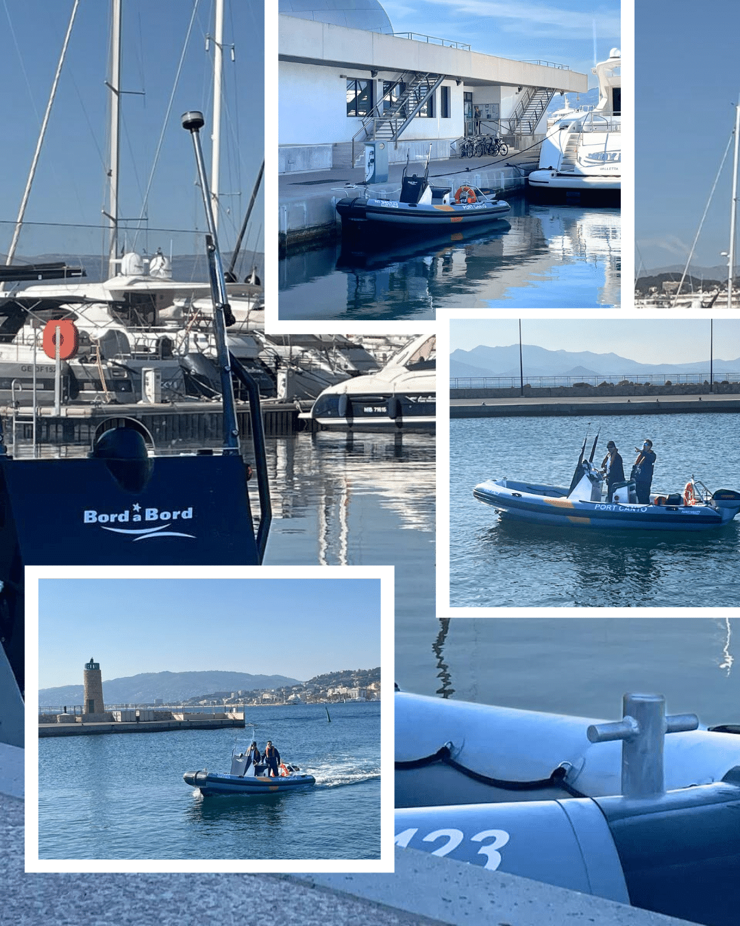 Mise à l'eau d'un bateau semi-rigide électrique pour la servitude portuaire